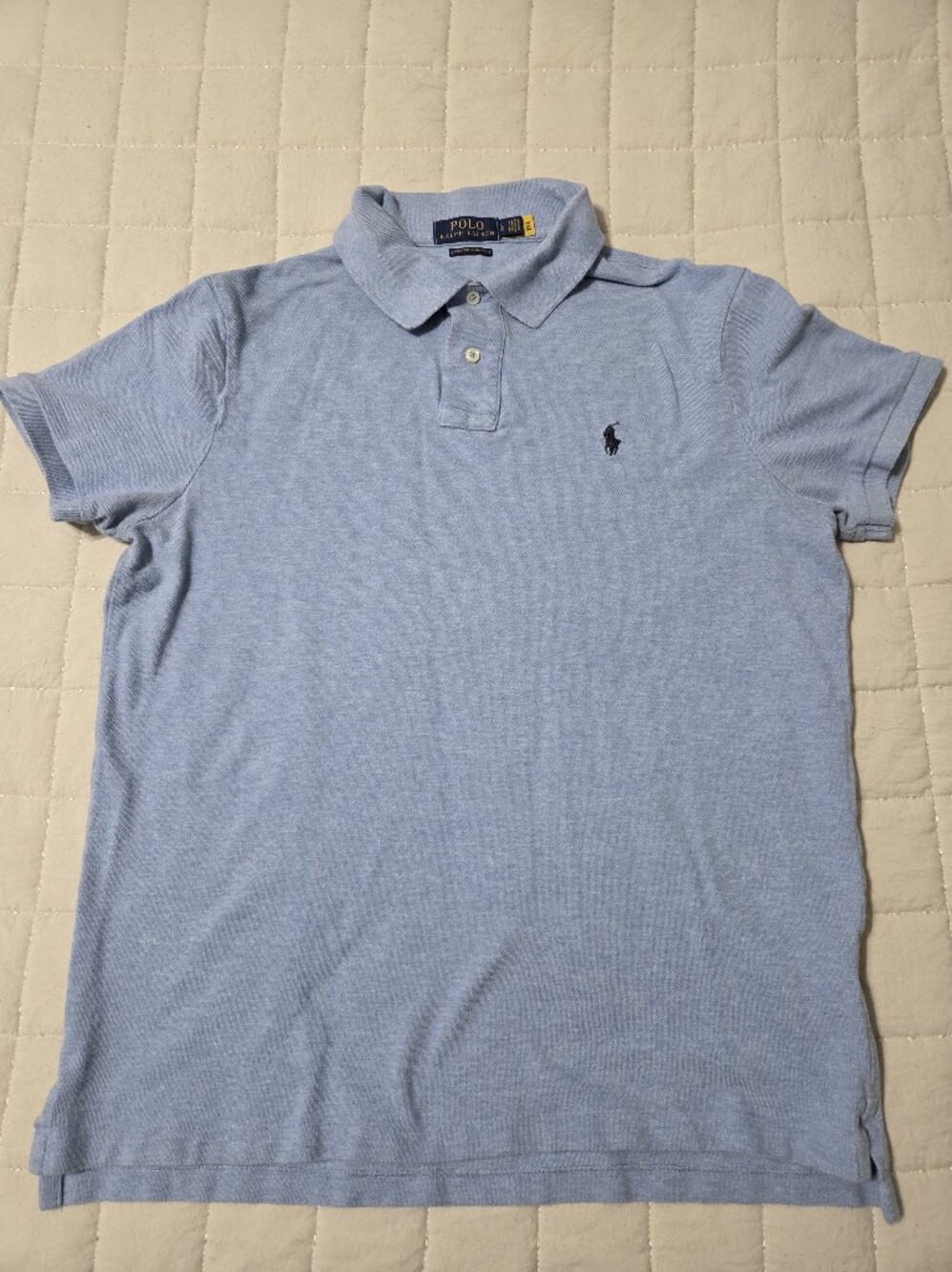 Ralph Lauren Men's Pale Blue Short-Sleeve Polo with Embroidered Pony